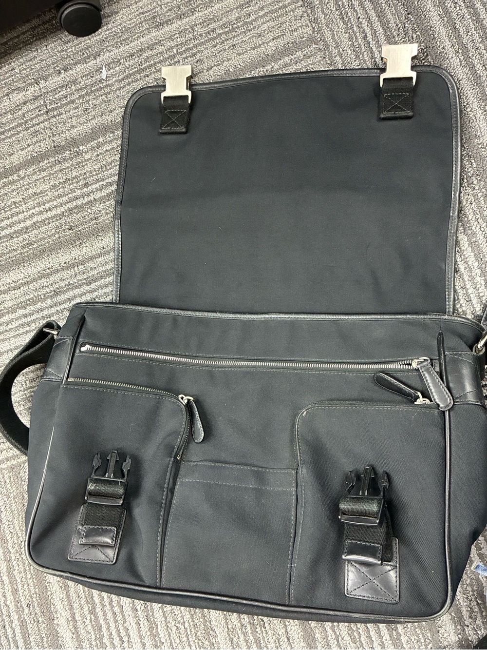 Coach Black Nylon Messenger Bag with Leather Trim - Picture 3 of 5